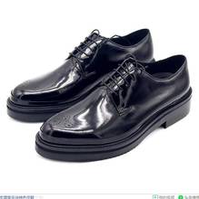 Alta top sapatos de couro genuíno sapatos formal para os homens lace up derby esculpida sapatas dos homens de casamento preto 2024 - compre barato