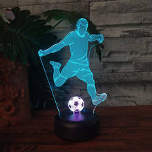 LED 3D Soccer Touch Table Lamp 7 Colors Changing USB Powered Night Light Football Player Bedroom Decor Fans Gift 2024 - buy cheap
