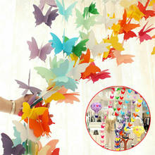 Guirnalda de papel 3D de 2,7 M para niños, pancarta de mariposa para Baby Shower, banderines de mariposa para decoración de fiesta de cumpleaños, boda y Día de San Valentín 2024 - compra barato