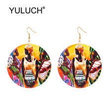 YULUCH-pendientes colgantes de estilo africano para mujer, aretes con estampado de madera, joyería de moda étnica, Natural, un par 2024 - compra barato