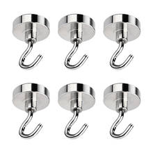 6PCS Powerful Heavy Duty Magnetic Hooks For Refrigerator And Other Surfaces Trong Neodymium Magnets Hook For Home, Kitchen 2024 - buy cheap