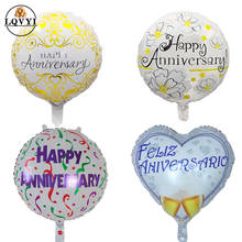 10pcs Happy Anniversary Foil Balloons Wedding Anniversary LOVE Theme Birthday Air inflatable globos Memorial day Party supplies 2024 - buy cheap