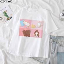 Women's T-Shirt Summer New O-Neck Loose Short Sleeve Cute Cat Print T Shirt For Girls Students Harajuku Korean BF Style Tops Tee 2024 - buy cheap
