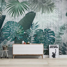 PVC Self-Adhesive Waterproof Wallpaper 3D Retro Leaf Plant Murals Living Room Study Background Decor Papel De Parede 3D Stickers 2024 - buy cheap