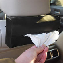 Cubierta de almacenamiento de servilletas de papel de fácil instalación estable de titular de la caja de pañuelos visera de coche de cuero PU 2024 - compra barato