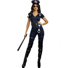 Mono Sexy de policía con cuello en V para mujer, uniforme policial de mujer, disfraz de Carnaval y Halloween, Cosplay de policía 2024 - compra barato