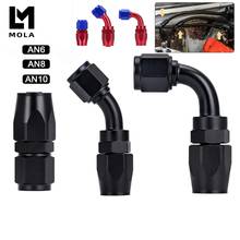 AN6 AN8 AN10 Straight 45 90 180 Degree Oil Fuel Swivel Hose End Fitting Oil Hose End Adaptor Kit Black 2024 - buy cheap
