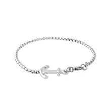 Runda Men's Bracelet Stainless Steel Link Chain with Nautical Anchor Adjustable Size 22cm Fashion Bracelet Luxury Brand Men 2024 - buy cheap