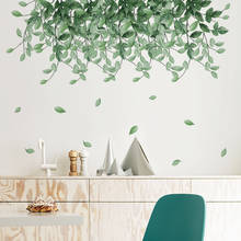 Pegatinas de pared de hojas verdes nórdicas para decoración del hogar, calcomanías de vinilo de PVC para sala de estar, dormitorio, sofá, 71x109cm 2024 - compra barato