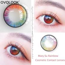 OVOLOOK-2pcs/pair Colored Lenses for Eyes Rainbow Contact Lenses Yearly Use Eye Contacts Colored Contacts 2024 - buy cheap
