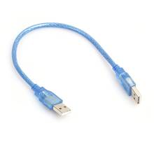 Cabo de extensão usb 2.0 macho-macho, cabo de extensão curto usb alta velocidade macho e macho fio de cobre revestimento de plástico azul transparente 30cm para computador e outros eletrônicos 2024 - compre barato