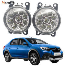 2 pçs estilo do carro 9-pieces led luz de nevoeiro lâmpada h11 halogênio luzes de nevoeiro drl para renault logan stepway logan cis-spec 2018 2019 2020 2024 - compre barato