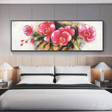 Pintura abstrata 100% pintada à mão em óleo linda flor arte imagens em tela para decoração de casa pinturas de arte de parede moderna 2024 - compre barato
