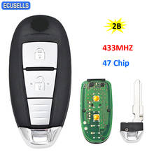 OEM 2 Button Smart Card Remote Car Key Fob for Suzuki Swift SX4 Vitara 433MHZ with 47 Chip Uncut Blade 2024 - buy cheap