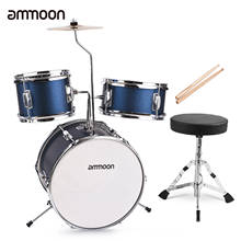 Ammoon 14 polegada 3-piece crianças conjunto de tambor com trono ajustável cymbal pedal baquetas instrumento musical para crianças iniciantes 2024 - compre barato