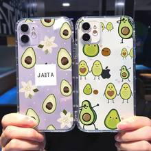 Cute avocado cartoon Phone Case Transparent soft For iphone 5 5s 5c se 6 6s 7 8 11 12 plus mini x xs xr pro max 2024 - buy cheap