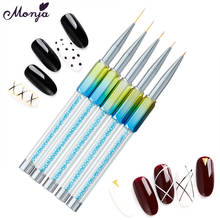 Monja 5/7/9/11/16mm Pearl Handle Nail Art Pen Stripes Lines Liner Grids Pattern DIY Design Drawing Painting Brushes For Manicure 2024 - buy cheap