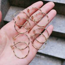 5 Pairs, Gold Color Plated Brass Round Circle Earrings Loop Stud Earring DIY Jewelry Making Findings Accessories 2024 - buy cheap