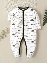 Пижама для новорожденных на осень и зиму, хлопковый Модный комбинезон с мультяшным рисунком для мальчиков и девочек, Пижама для младенцев, Одежда для новорожденных 2024 - купить недорого