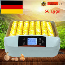 Máquina de incubación de huevos de aves de corral, 56 huevos de gallina de codorniz con pantalla LED, automática, con giro automático 2024 - compra barato