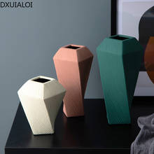 Vaso de cerâmica criativo dxuialoi, vaso de cerâmica com personalidade criativa, estilo nórdico, macio, decoração para varanda, sala de estar, cerâmica 2024 - compre barato