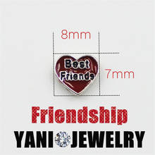 Red heart Best friends shape floating charms for living memory glass floating locket charms DIY jewelry 20pcs/lot 2024 - buy cheap