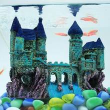 Resin Aquarium Artificial Castle Decoration Ancient Building Rock With Waterfall Fish Tank Landscaping European Craft Ornament 2024 - buy cheap