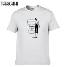 Tarchia 2021 nova moda verão marca camiseta de algodão topos t men manga curta menino segunda-feira coffeecasual homme tshirt t plus 2024 - compre barato