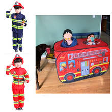 Disfraz de bombero para niños, uniforme de juego de rol, camión de bomberos, coche, pistola de agua, conjunto de ropa de rendimiento, Cosplay 2024 - compra barato