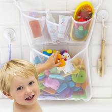 Baby mesh basket kids baby bath tub toy storage net folding hanging bag organiser for bathroom 2024 - buy cheap