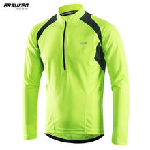 ARSUXEO-camisetas de ciclismo para hombre, ropa deportiva de manga larga con media cremallera, reflectante, transpirable 2024 - compra barato