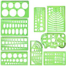 9PCS Drawing Templates Plastic Rulers Geometric Draft Rulers Measuring Templates Stencils for Studying Designing and Building 2024 - buy cheap