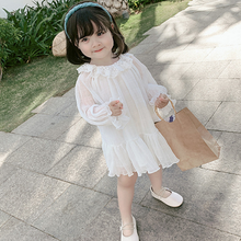 Mihkalev White Color kids dresses for girls long sleeve party dress Baby girls mesh tutu dress for children clothing costume 2024 - buy cheap