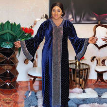 Dashiki African Dresses For Women 2021 Africa Clothing Autumn Muslim Loose Long Maxi Dress Fashion Velvet African Dress Ladies 2024 - buy cheap