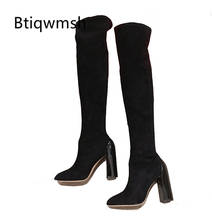 2019 Classic Design Over The Knee Boots Women Pointed Toe Black Brown Strange High Heel Boots Ladies Stretch Thigh Boots 2024 - buy cheap