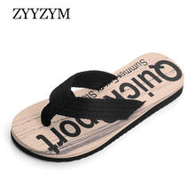 ZYYZYM Flip Flops Men Slippers Summer Letter Grain Outdoor Light Casual Beach Shoes Man Sandals Slipper for Men Indoor Shoes 2024 - buy cheap