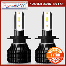 BraveWay-bombillas LED de faro delantero para coche, luces antiniebla DE 12000LM, 9005 K, 60W, 12V, H1, H3, H8, H9, H11, HB3, HB4, 9006, 6500, H27 2024 - compra barato