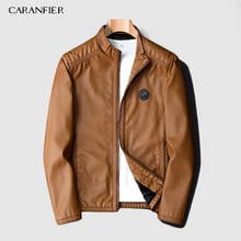 Caranfier jaquetas masculinas de couro sintético, casacos de couro grosso, de veludo, da moda, para inverno, motociclista, roupas para homens 2024 - compre barato