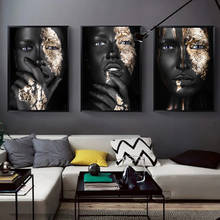 African Art Black and Gold Woman Oil Painting Wall Art Pictures Painting Wall Art for Living Room Home Decor (No Frame) 2024 - buy cheap