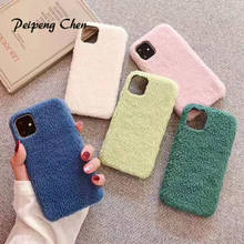 PEIPENG Fashion Plush Phone Case For iphone X XS Max XR 11 PRO MAX Soft TPU Warm Cute Case For iphone 8 7 6 6S Plus Back Cover 2024 - buy cheap