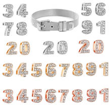 Pulsera de malla con números arábigos para mujer y niño, abalorios de 3 colores, 0-9, 1 unidad 2024 - compra barato