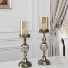 Portavelas de Metal con forma de flor para decoración del hogar, portavelas moderno de Metal dorado para té, mesa de comedor de boda, WF50ZT 2024 - compra barato