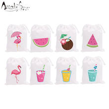 Bolsas de recuerdo con flamencos para fiestas, bolsa de regalo de dulces, sandía, vacaciones, evento de cumpleaños, suministros de decoración 2024 - compra barato