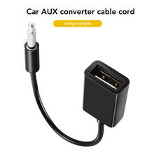 Cable auxiliar de 3,5mm para coche, Adaptador de Audio macho A USB 2,0, tipo A hembra, OTG, negro 2024 - compra barato