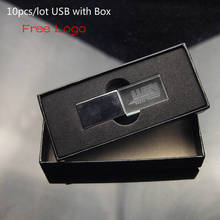 Photography Gift 10pcs/lot Transparent Glass USB Flash Drive 4gb 8g Usb Stick 2.0 Crystal Pendrive Free Logo 32gb 64gb pen drive 2024 - buy cheap
