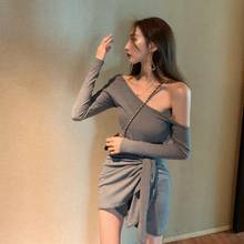 C2633 2020 New spring summer women short section show thin package buttock sexy one word shoulder tight dress cheap wholesale 2024 - buy cheap