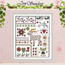 Santa Elk with Dolls Counted Cross Stitch 11CT 14CT Cross Stitch Sets Wholesale Chinese Cross-stitch Kits Embroidery Needlework 2024 - buy cheap