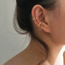 WTLTC French Retro Star Chain Tassel Ear Bone Clip Earrings Chunky No Pierced Earrings For Women Chic Hollow Cuff Earrings 1Pcs 2024 - buy cheap