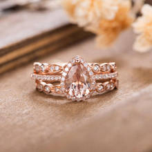 Conjunto de anillos de moda para mujer, accesorios elegantes de cristal con diamantes de imitación, anillos de compromiso, banda de boda, bisutería para mujer, regalo 2021 2024 - compra barato