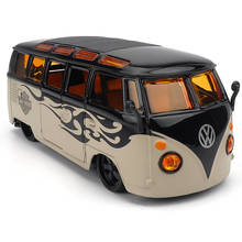 Coche de juguete Retro Volkswagen Bus SAMBA modificado T1 de alta simulación, escala 1:24, regalo para niños 2024 - compra barato